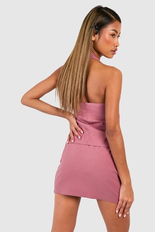 Top en Minirok Hoge Taille - Roze