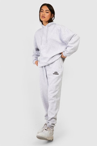 Sweater met Capuchon en Joggingbroek - Gemêleerd Lichtgrijs