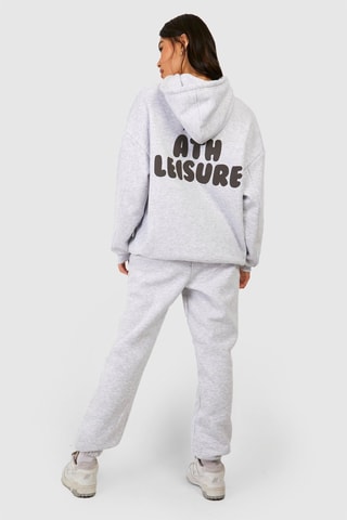 Sweater met Capuchon en Joggingbroek - Gemêleerd Lichtgrijs