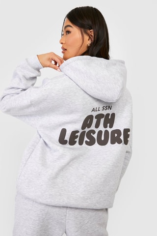 Sweater met Capuchon en Joggingbroek - Gemêleerd Lichtgrijs