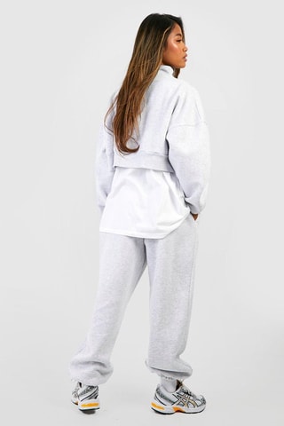 Sweater met Capuchon en Short - Gemêleerd Lichtgrijs