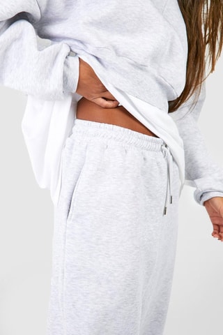 Sweater met Capuchon en Short - Gemêleerd Lichtgrijs