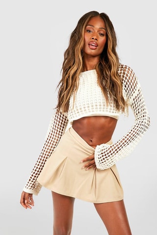 Skaterrok Hoge Taille - Beige