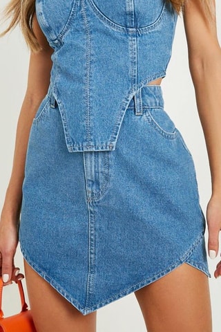 Gonna in jeans a vita alta - Blu