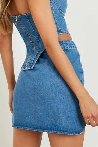 Gonna in jeans a vita alta - Blu