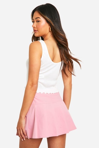 Geplooide Minirok met Hoge Taille - Roze