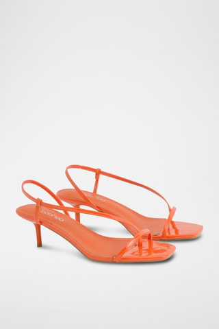 Gelakte Sandalen met Hak - Oranje