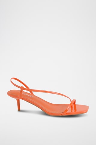 Gelakte Sandalen met Hak - Oranje
