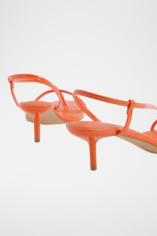 Gelakte Sandalen met Hak - Oranje