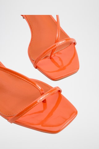 Gelakte Sandalen met Hak - Oranje