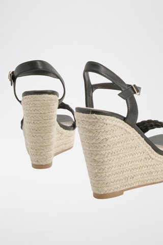 Sandalen met Sleehak - Zwart en Beige