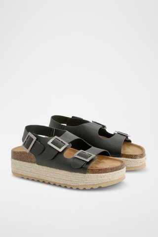 Platform Sandalen - Zwart