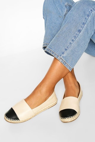 Espadrilles - Ecru en Zwart