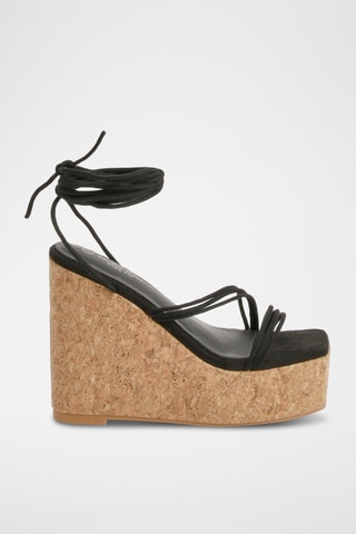 Sandalen met Sleehak - Zwart