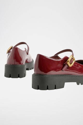 Gelakte Platform Mary Janes - Bordeauxrood