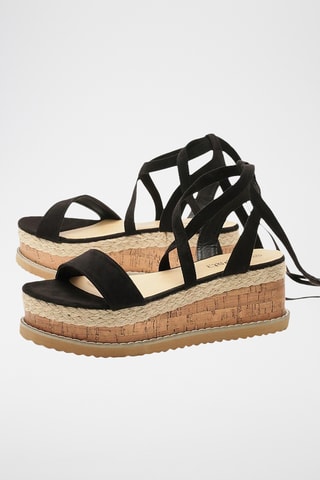 Sandalen met Sleehak - Zwart