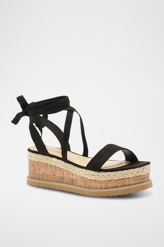 Sandalen met Sleehak - Zwart