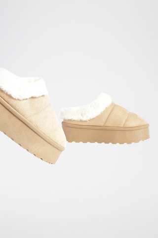 Gevoerde Platform Clogs - Beige