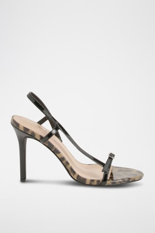 Gelakte Sandalen met Hak - Zwart