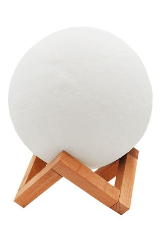 Lampe LED en bois - Blanc et naturel