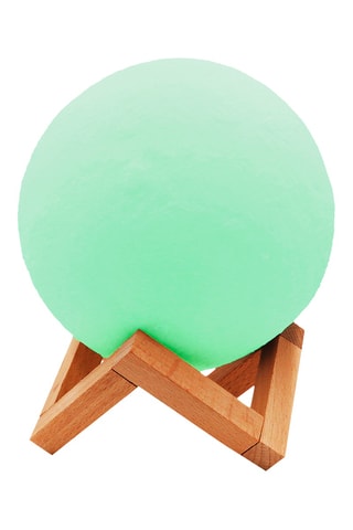 Lampe LED en bois - Blanc et naturel