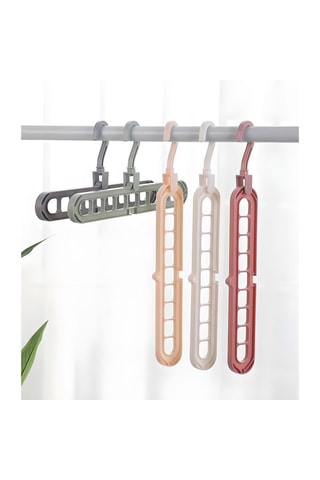 5 Multifunctionele Kleerhangers - Donkergrijs en Rood