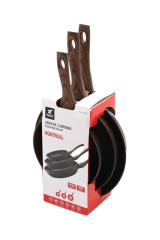 3 poêles sans BPA - 20/24/28 cm