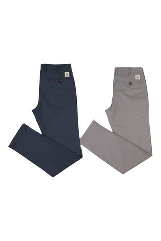 2 Chino's - Blauw en grijs