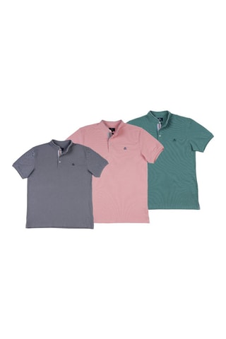 2 Polo's Regular Fit - Grijs en roze
