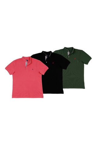 2 Polo's Regular Fit - Koraalrood en zwart