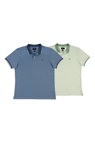 2 Polo's Regular Fit - Lichtblauw