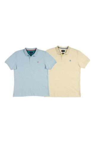 2 Polo's Regular Fit - Lichtblauw en geel
