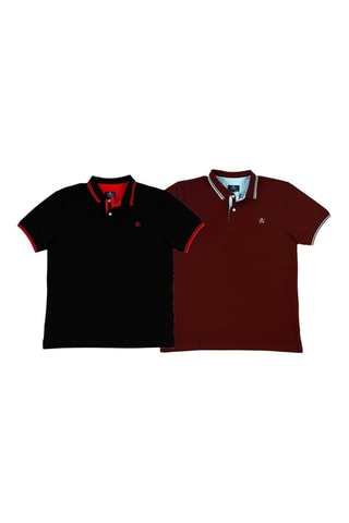 2 Polo's Regular Fit - Zwart