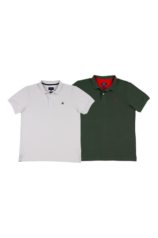2 Polo's Regular Fit - Wit en groen