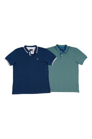 2 Polo's Regular Fit - Blauw en lichtgroen