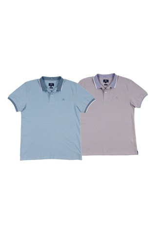 2 Polo's Regular Fit - Lichtblauw en grijs