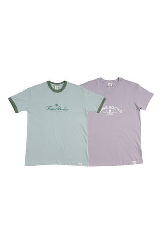 2 T-shirts regular - Blauw en grijs
