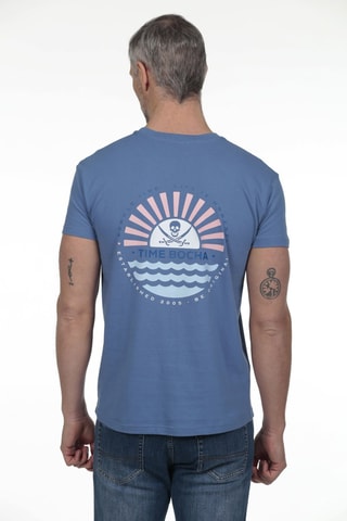2 T-shirts regular - Wit en blauw