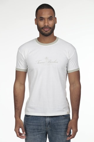 2 T-shirts regular - Wit en blauw