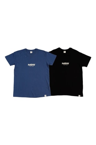 2 T-shirts regular - Blauw en zwart