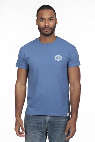 2 T-shirts regular - Wit en blauw