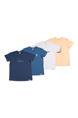 2 T-shirts regular - Blauw en wit