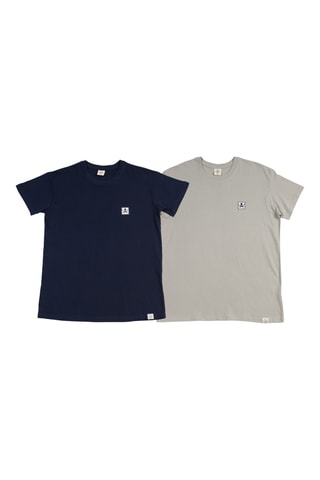 2 T-shirts Regular - Marineblauw en Grijs
