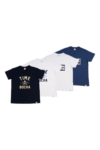 4 T-shirts Regular - Blauw, wit en zwart
