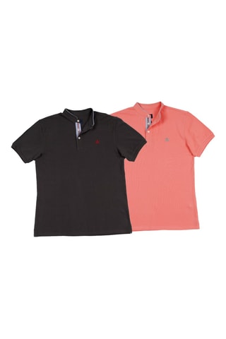 2 Polo's Regular Fit - Zwart en Roze