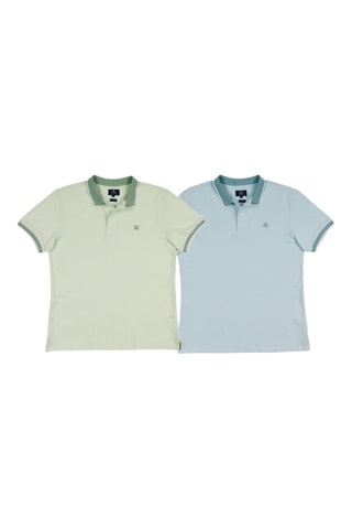 2 Polo's Regular Fit - Lichtgroen en Lichtblauw