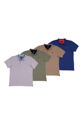 4 Polo's Regular Fit - Blauw, grijs, beige en kaki