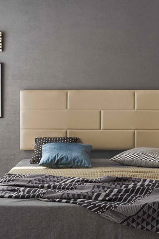 Testiera sospesa in legno di pino - 
Beige
