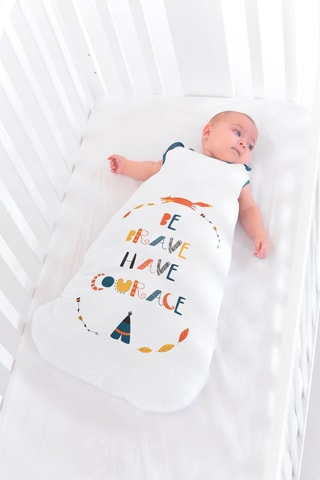 Sacco nanna Be Brave Have Courage -  Bianco e blu - 70 cm