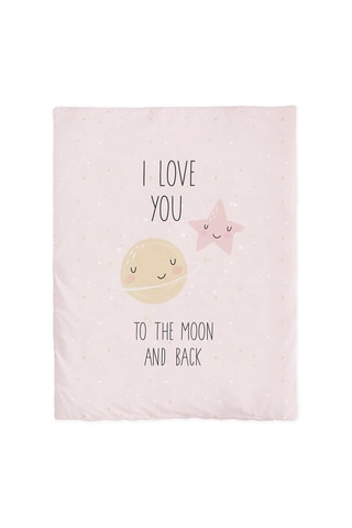 Set lettino neonato Love You to the Moon - Bianco e rosa